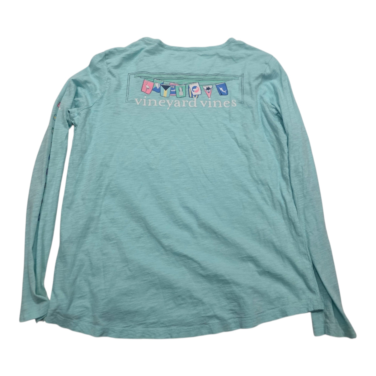 Playera Vineyard Vines De Mujer Celeste Manga Larga Talla M