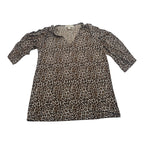 Blusa Michael Kors De Mujer Animal Print Cafe Talla M