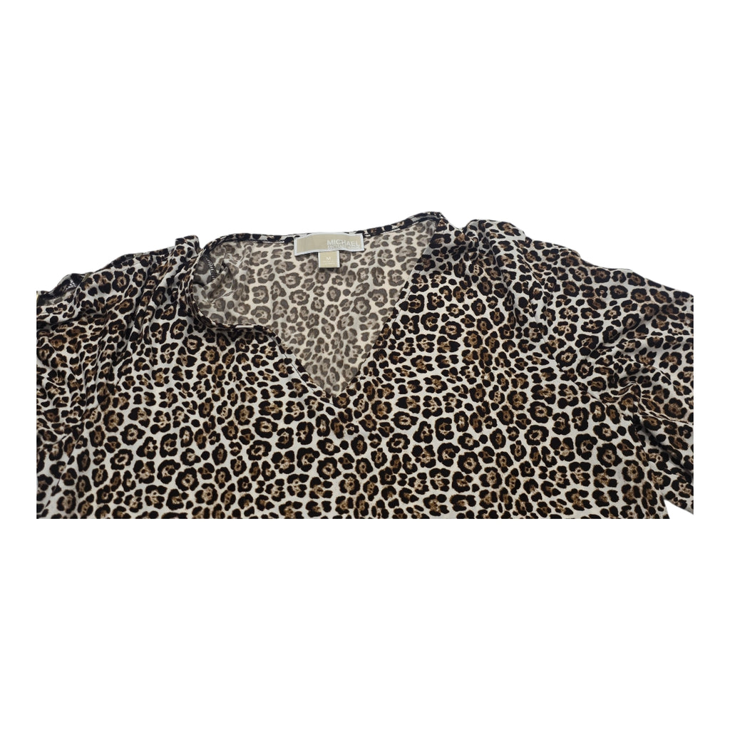 Blusa Michael Kors De Mujer Animal Print Cafe Talla M
