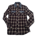 Camisa True Religion De Mujer A Cuadros Vino/azul Talla M