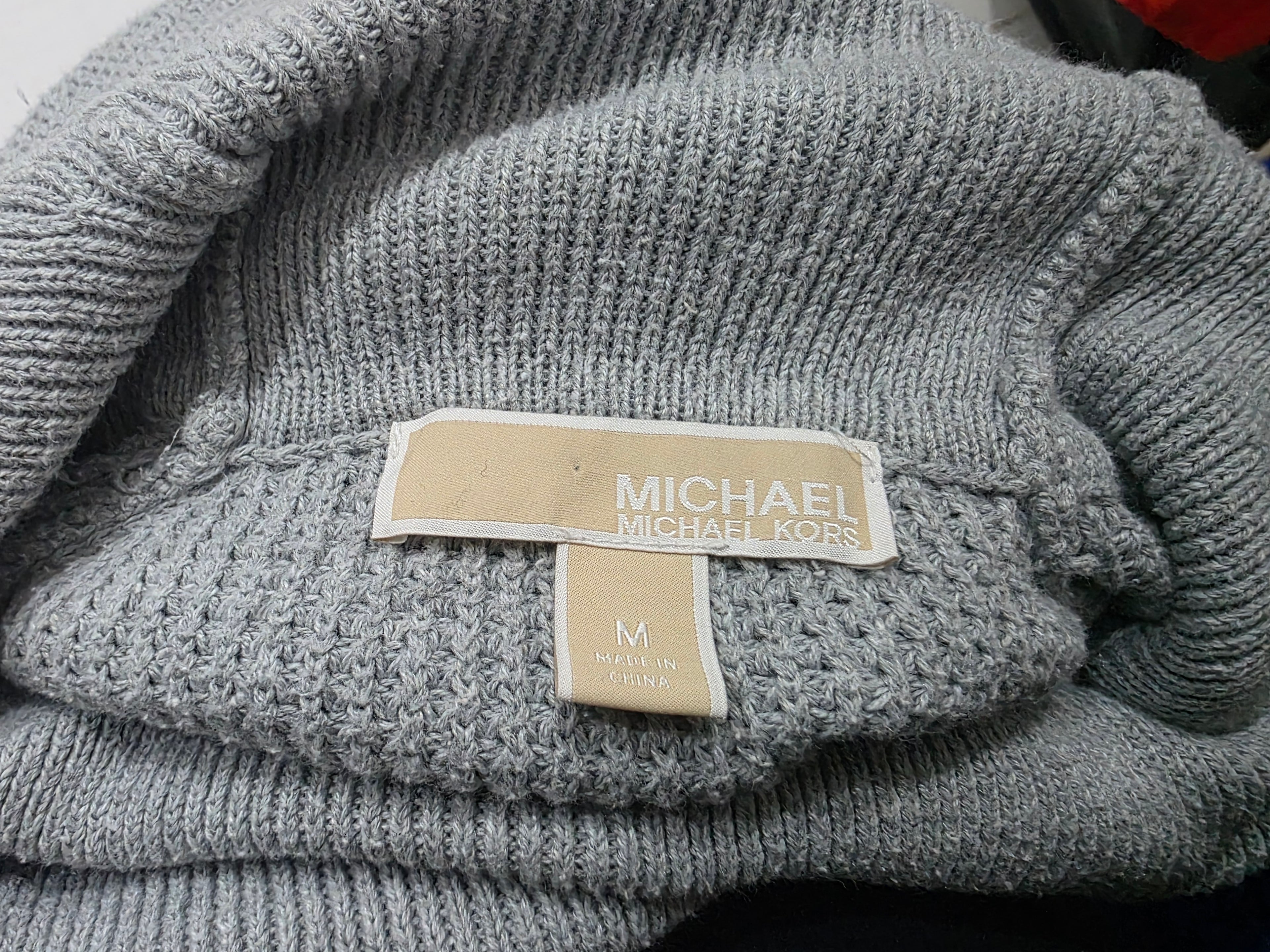 Sueter Michael Kors Tejido De Mujer Gris Cuello Alto M