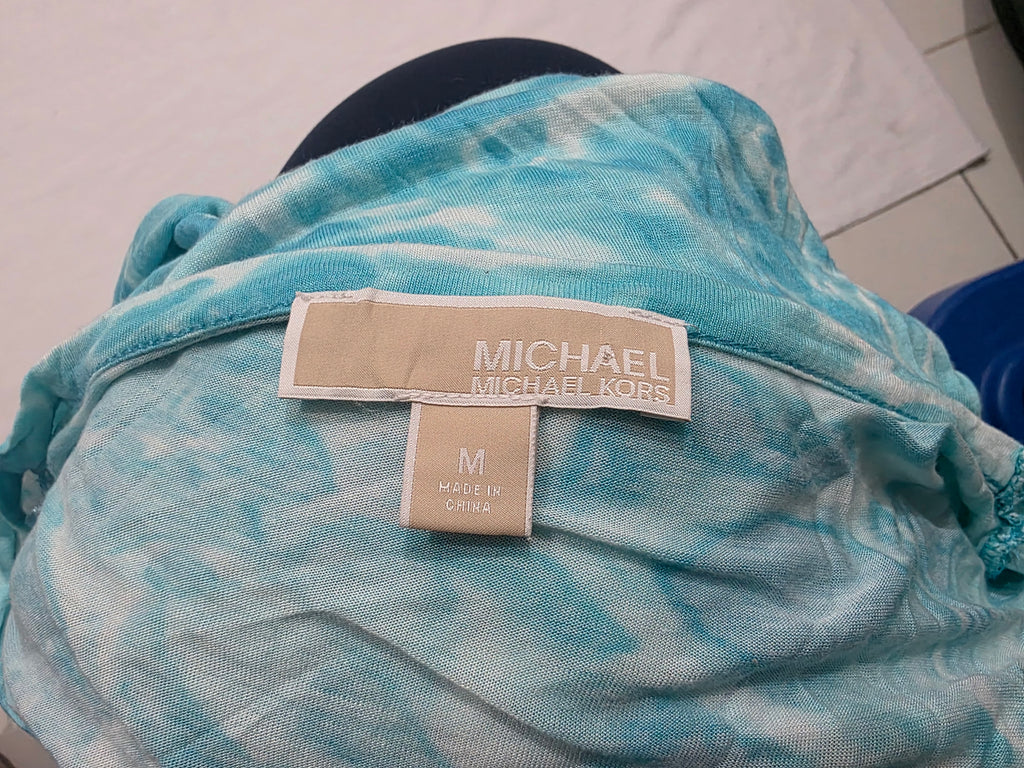 Blusa Micheal Kors De Mujer Azul Aqua Sin Mangas Talla M