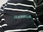 Playera Ralph Lauren Mujer Rayas Negro/blancobotones Talla L