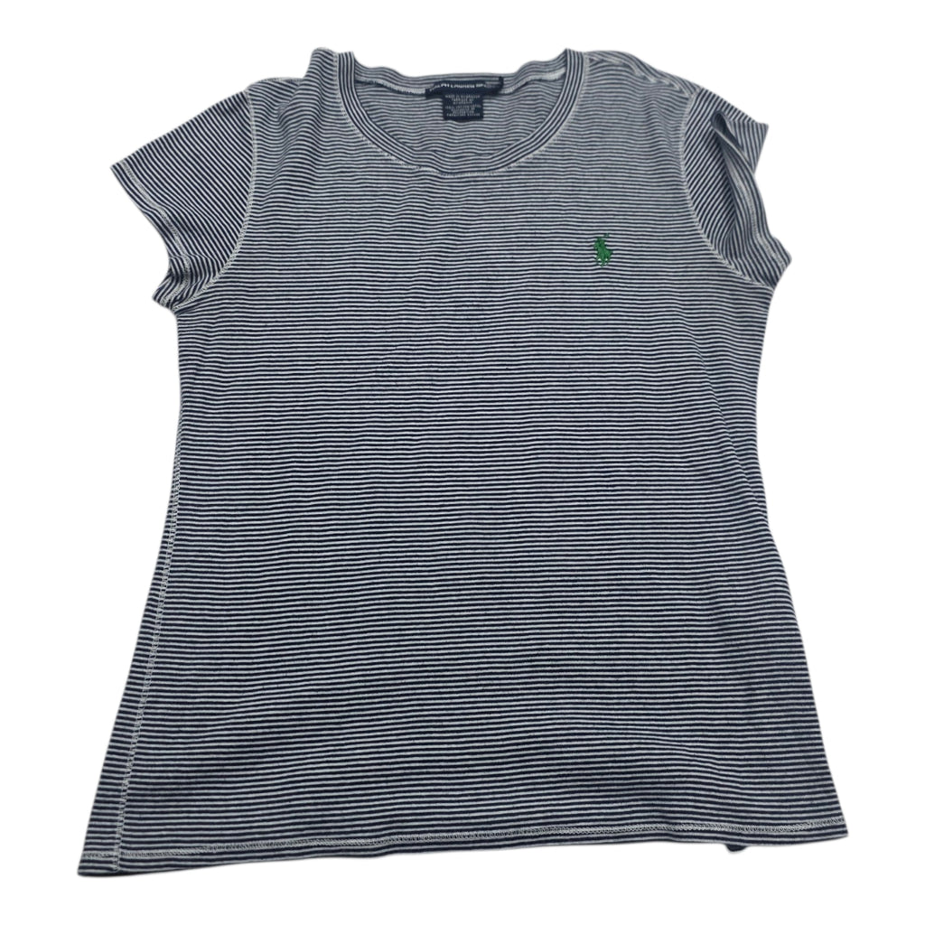 Playera Ralph Lauren De Mujer Rayas Talla L Azul Poni Verde