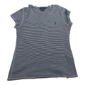 Playera Ralph Lauren De Mujer Rayas Talla L Azul Poni Verde