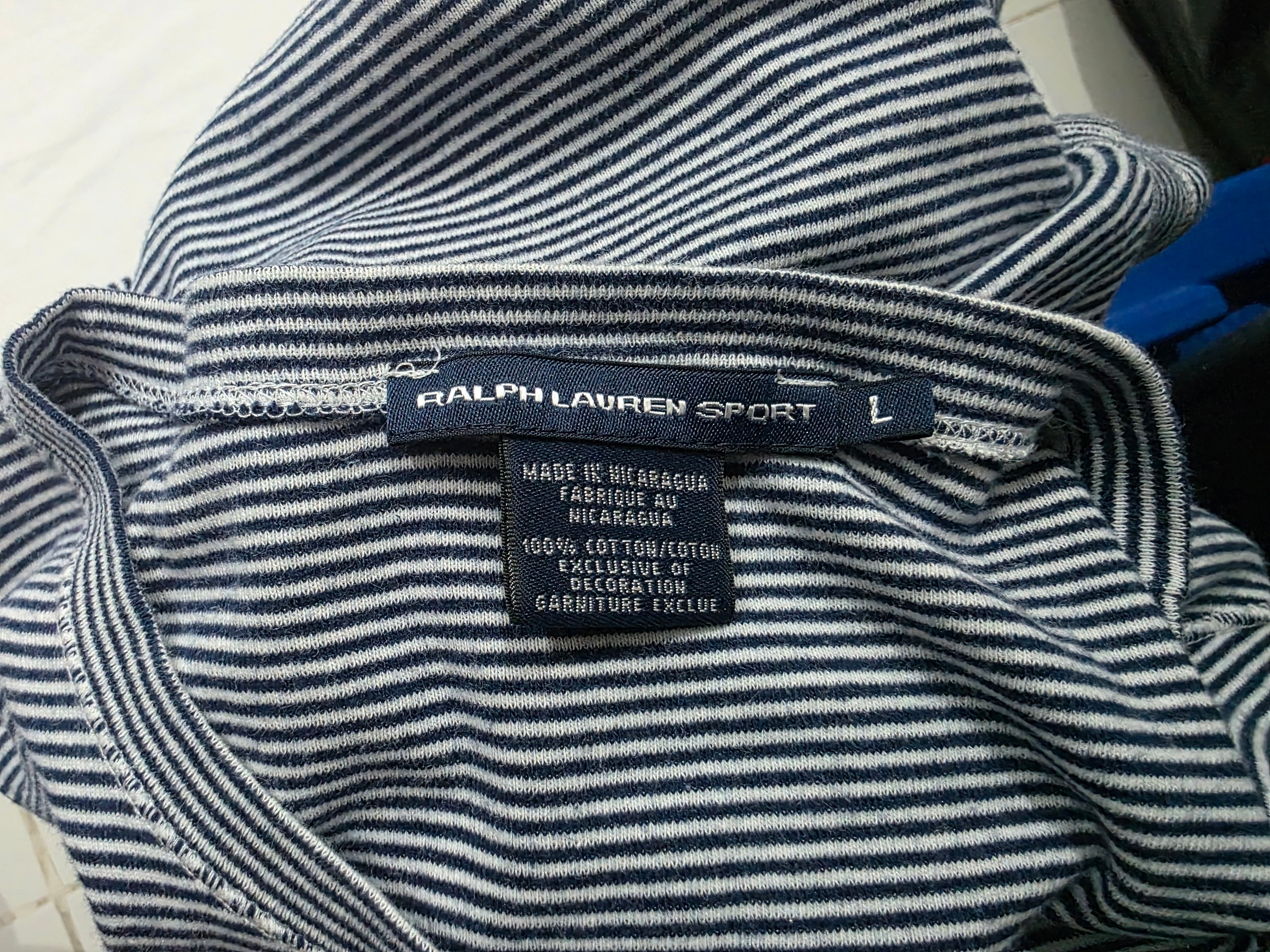 Playera Ralph Lauren De Mujer Rayas Talla L Azul Poni Verde