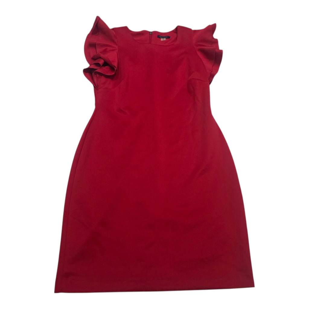 Vestido Formal Tommy Hilfiger Rojo Con Olanes Talla 12