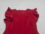 Vestido Formal Tommy Hilfiger Rojo Con Olanes Talla 12