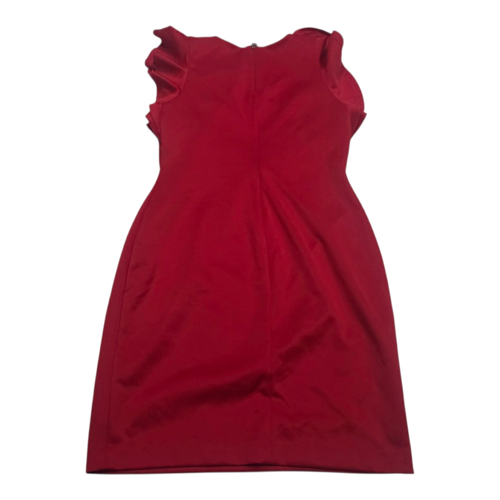 Vestido Formal Tommy Hilfiger Rojo Con Olanes Talla 12