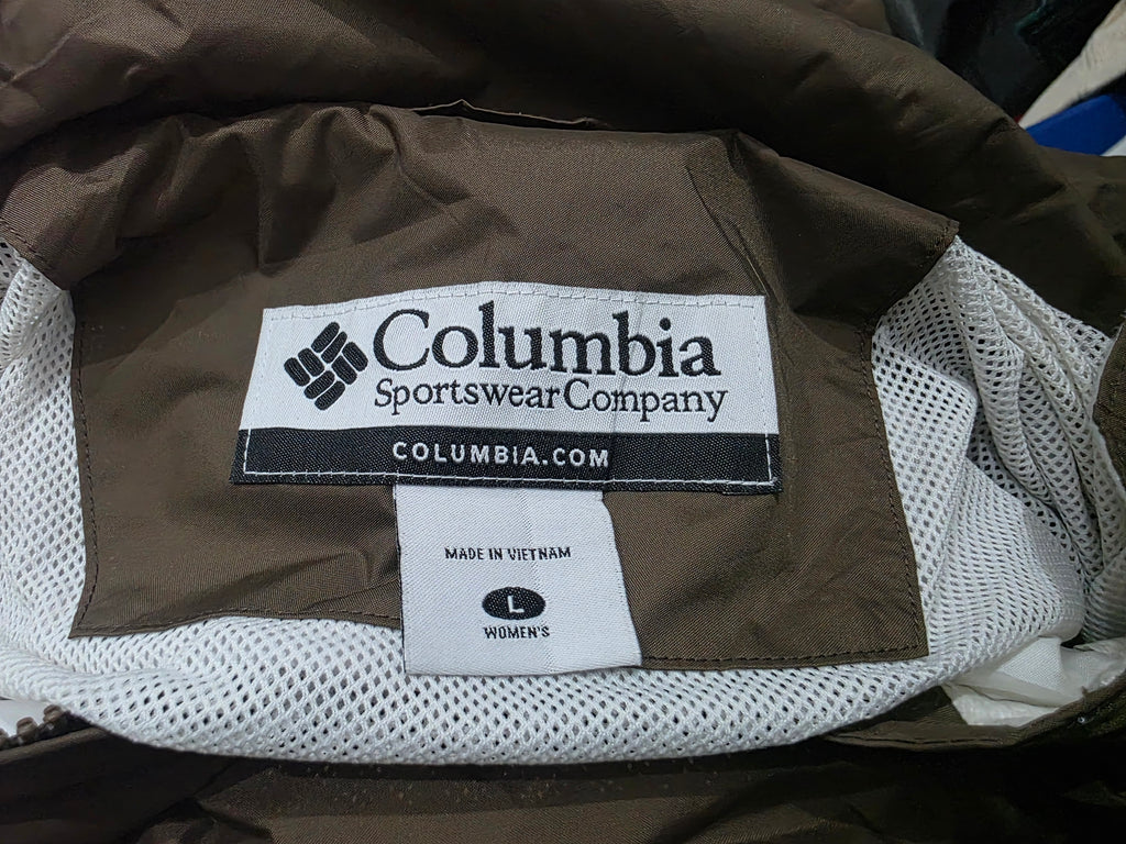 Chamarra Rompe Vientos Columbia De Mujer Cafe/azul Talla L