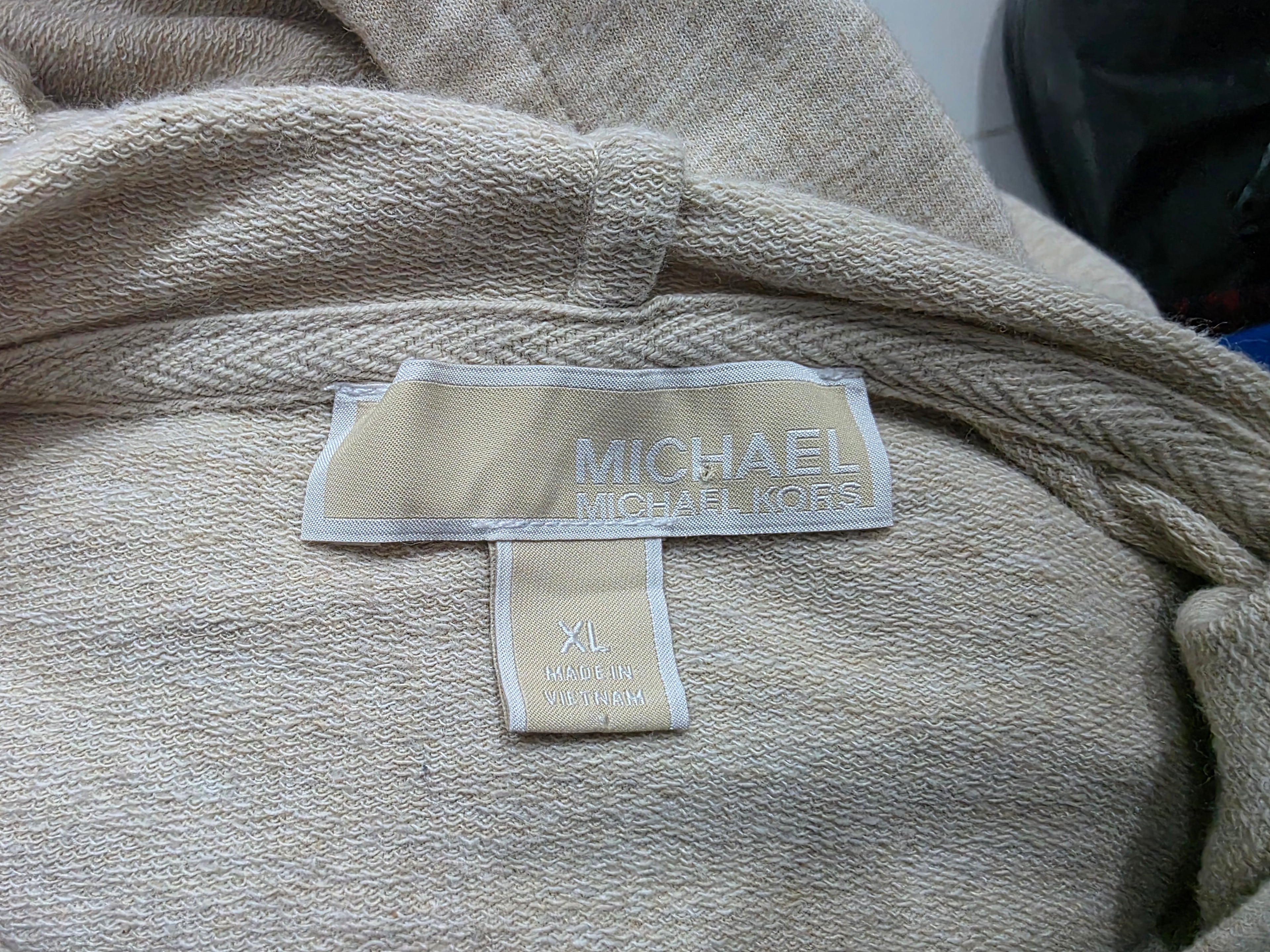 Hoodie Michael Kors Beige De Mujer Talla Xl Con Gorro