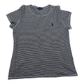 Playera Ralph Lauren De Mujer Negro/blanco Rayas Talla Xl