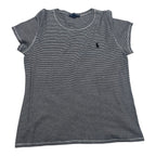 Playera Ralph Lauren De Mujer Negro/blanco Rayas Talla Xl