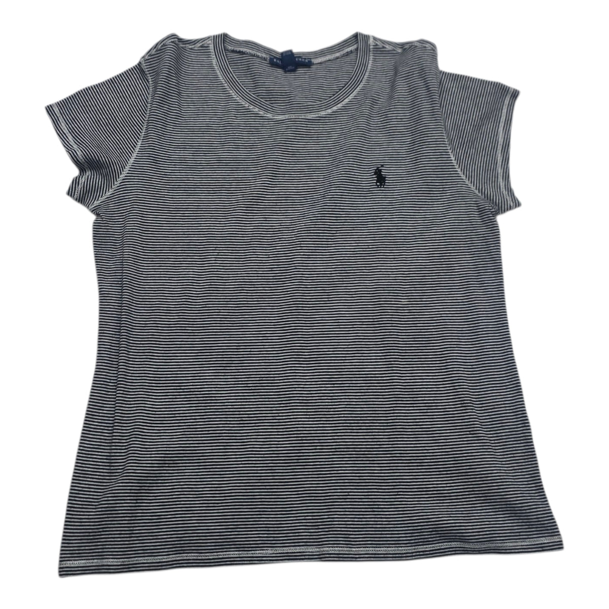 Playera Ralph Lauren De Mujer Negro/blanco Rayas Talla Xl