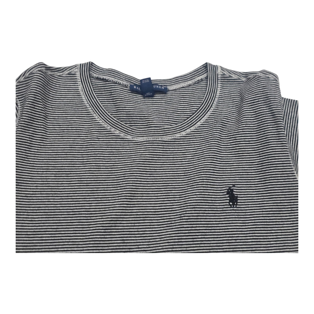 Playera Ralph Lauren De Mujer Negro/blanco Rayas Talla Xl