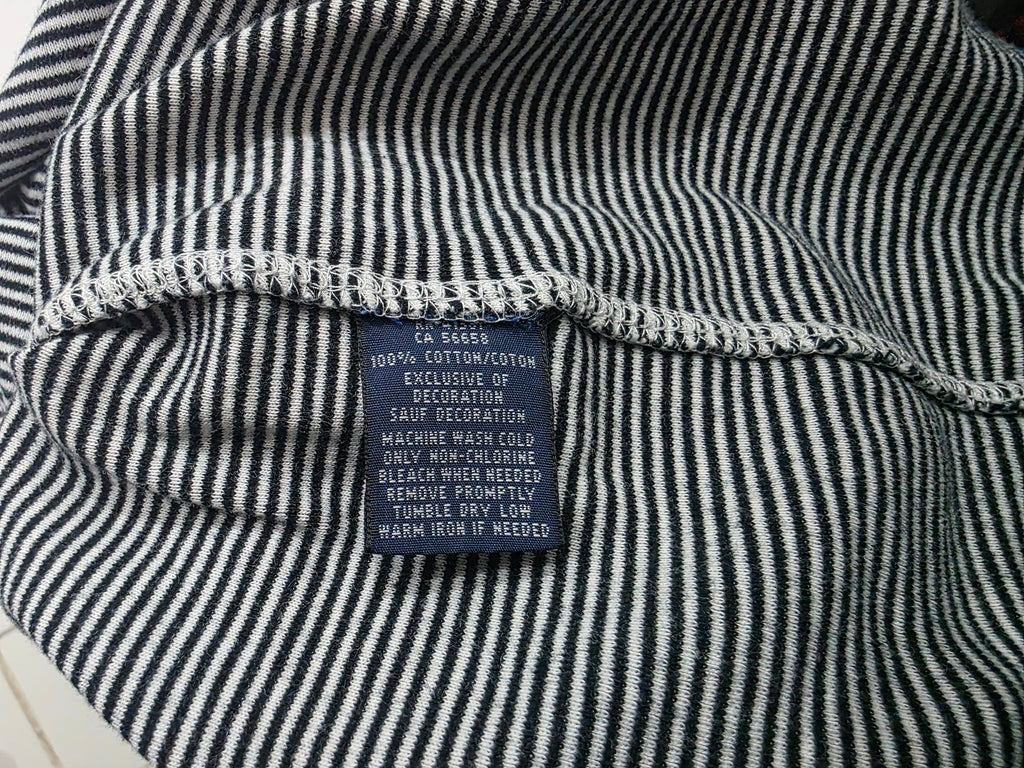 Playera Ralph Lauren De Mujer Negro/blanco Rayas Talla Xl