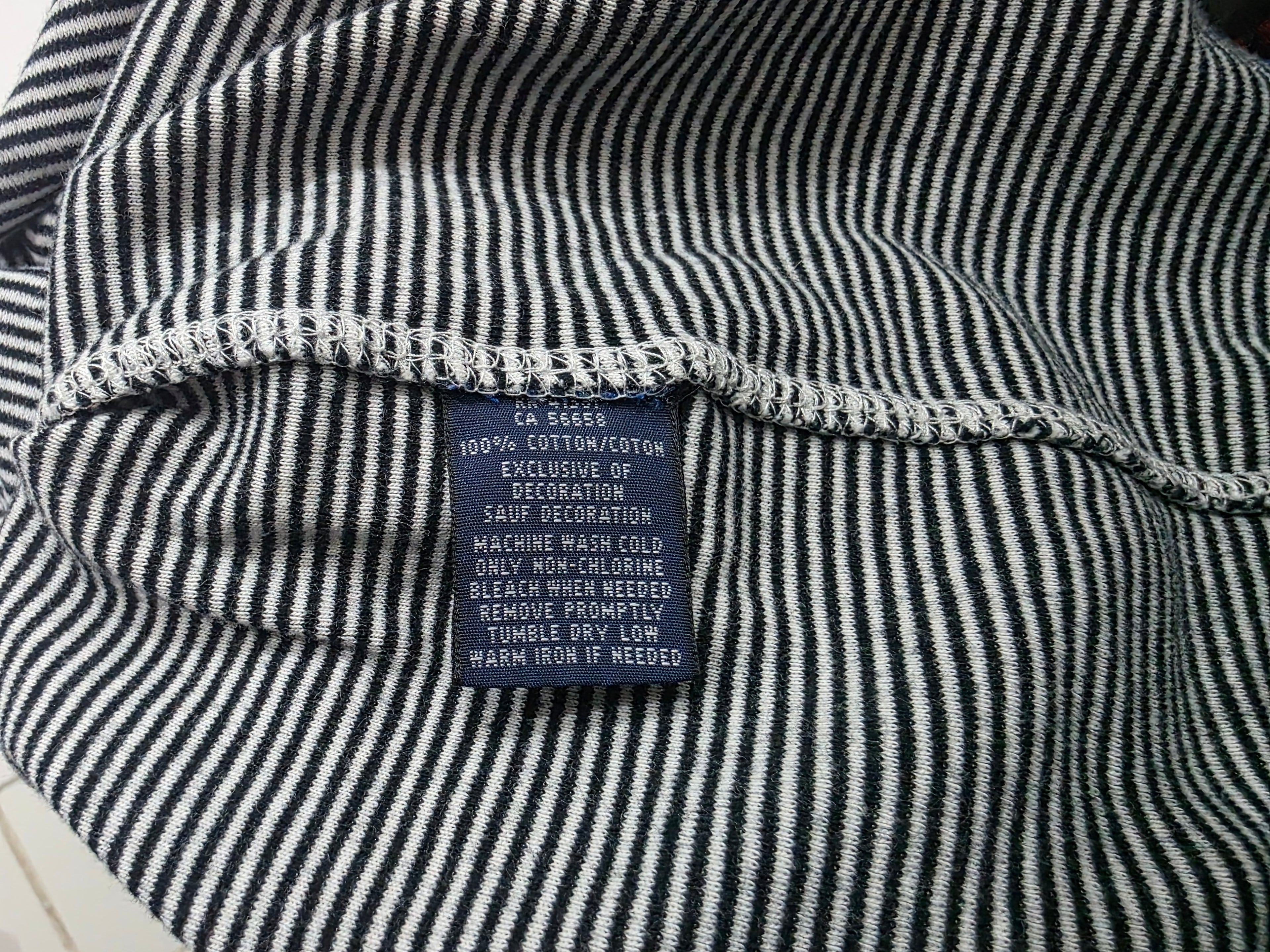 Playera Ralph Lauren De Mujer Negro/blanco Rayas Talla Xl