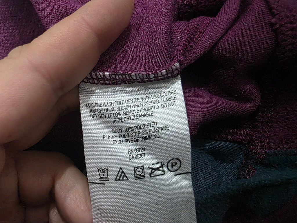 Sudadera Columbia De Mujer Gris/morado Con Cierre Talla Xl