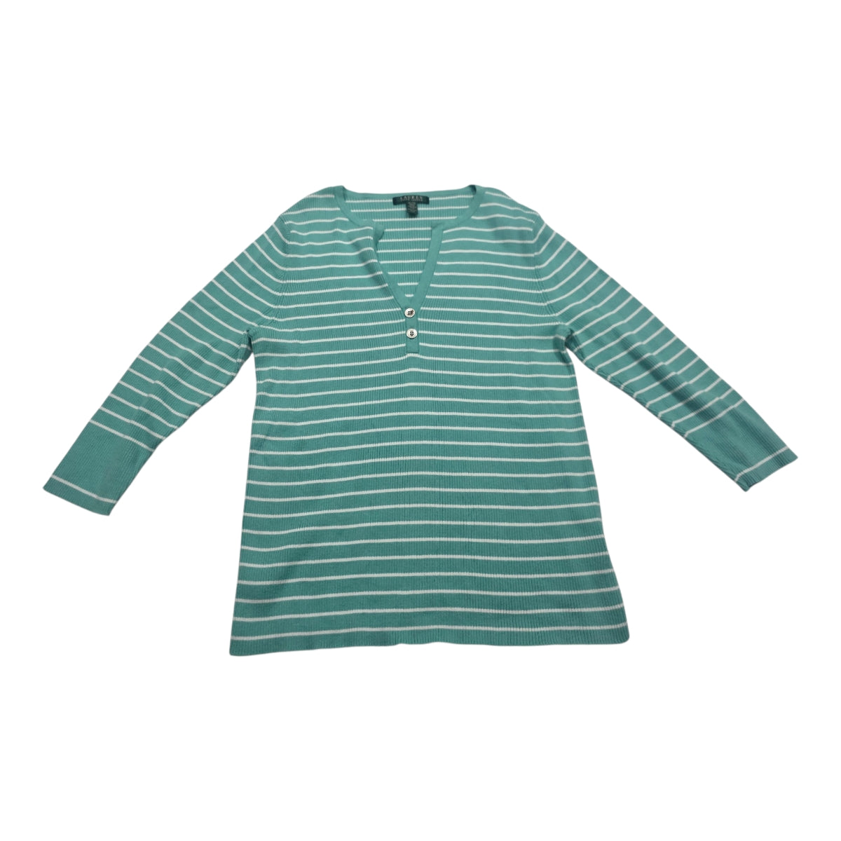 Playera Ralph Lauren De Mujer Rayas Verde Menta Talla Xl