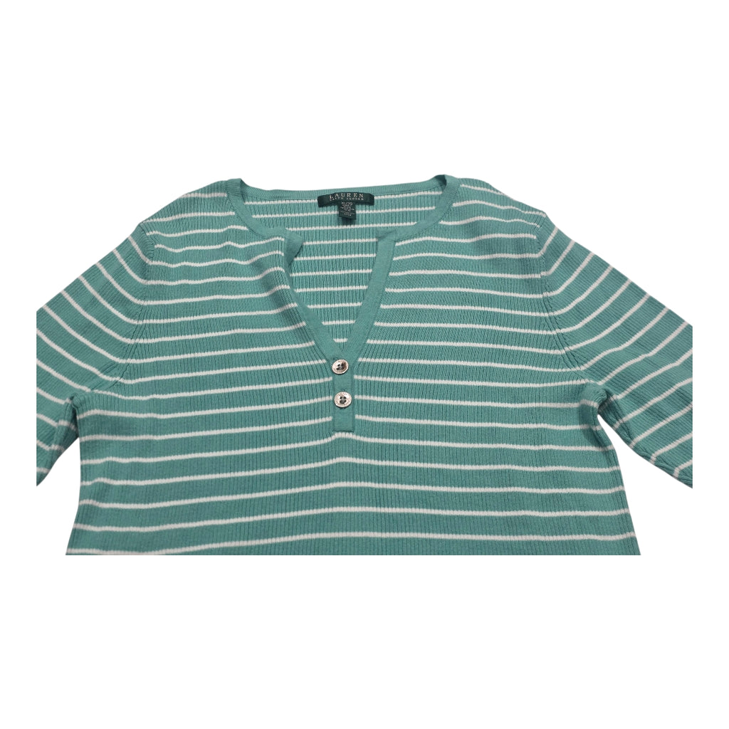 Playera Ralph Lauren De Mujer Rayas Verde Menta Talla Xl