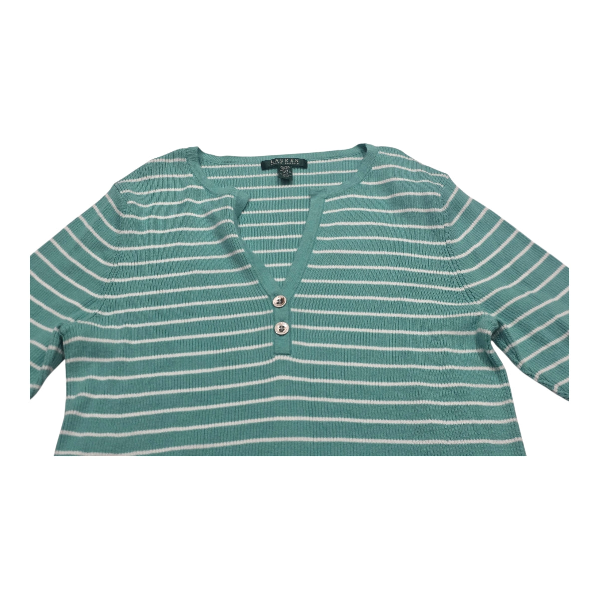Playera Ralph Lauren De Mujer Rayas Verde Menta Talla Xl
