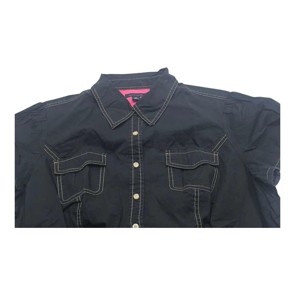 Camisa Tommy Hilfiger De Mujer Negra Manga Corta Talla 1x