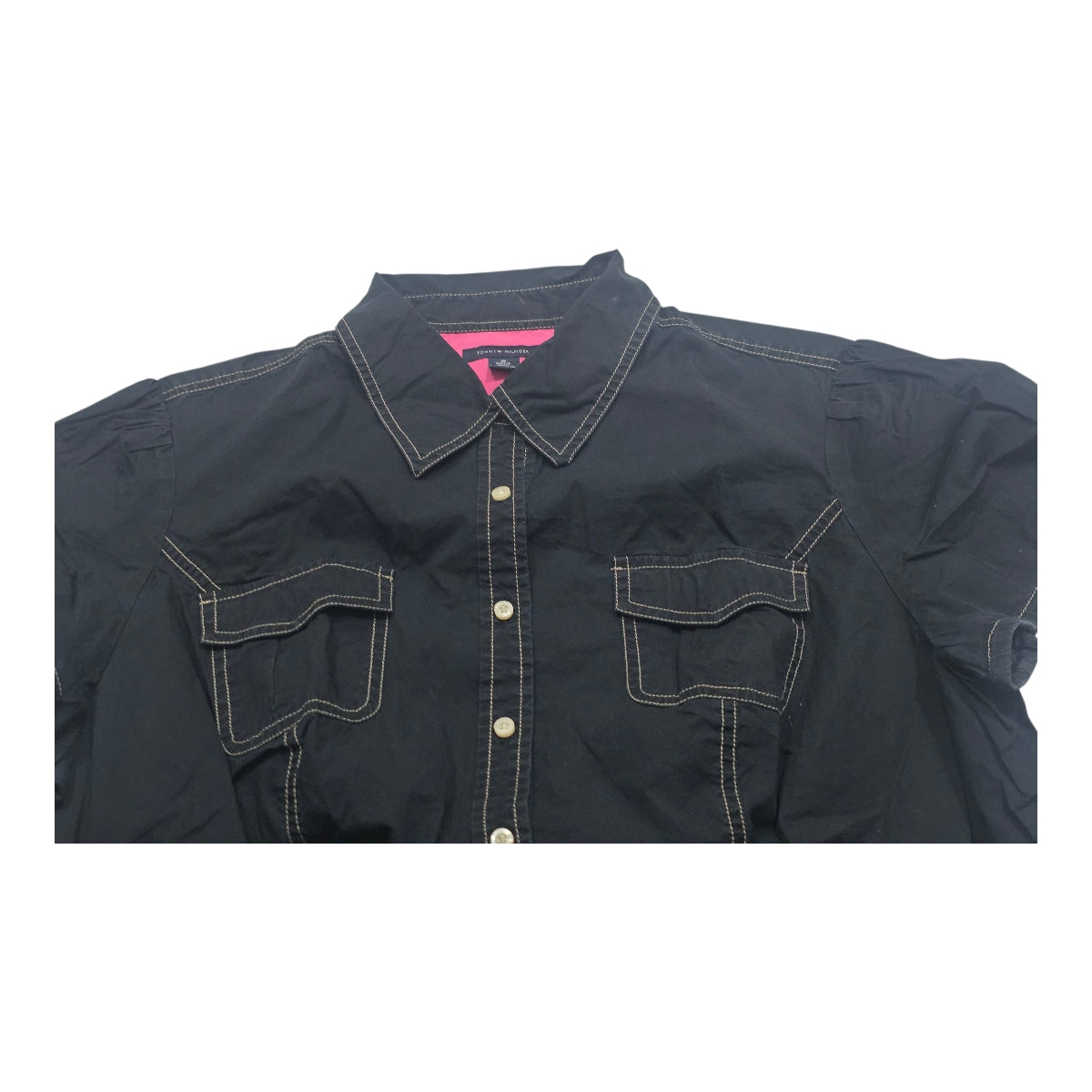 Camisa Tommy Hilfiger De Mujer Negra Manga Corta Talla 1x
