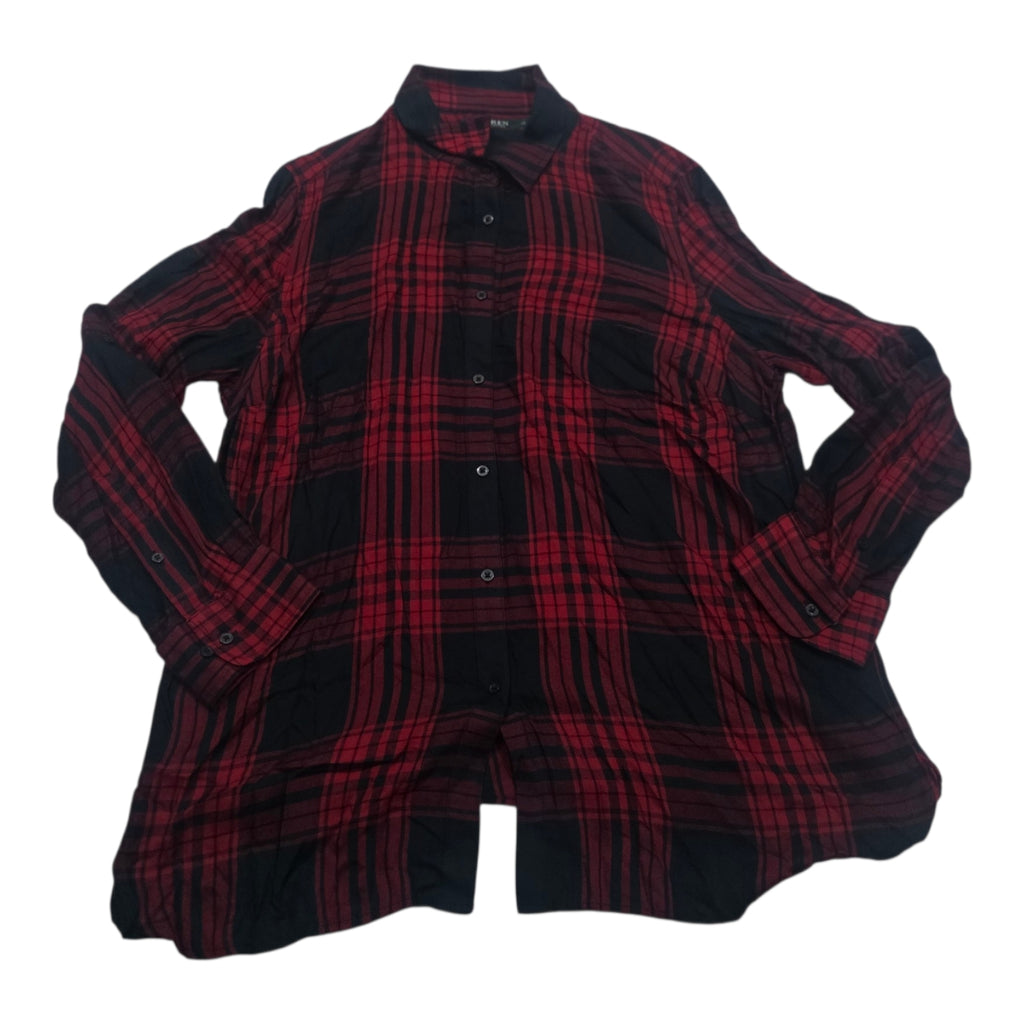 Camisa De Mujer Ralphlauren A Cuadros Negro/rojo Talla 1x