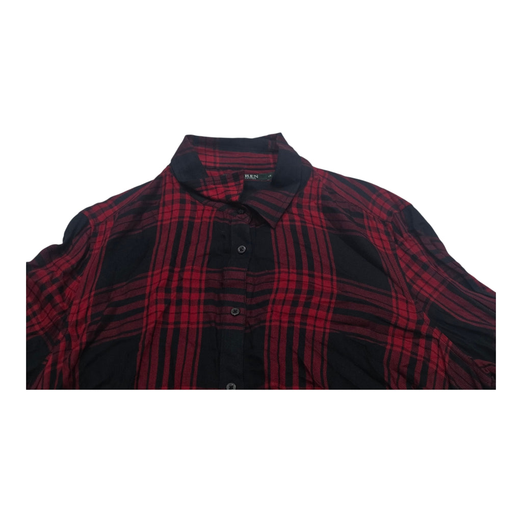 Camisa De Mujer Ralphlauren A Cuadros Negro/rojo Talla 1x