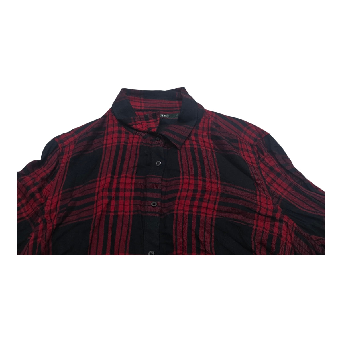 Camisa De Mujer Ralphlauren A Cuadros Negro/rojo Talla 1x