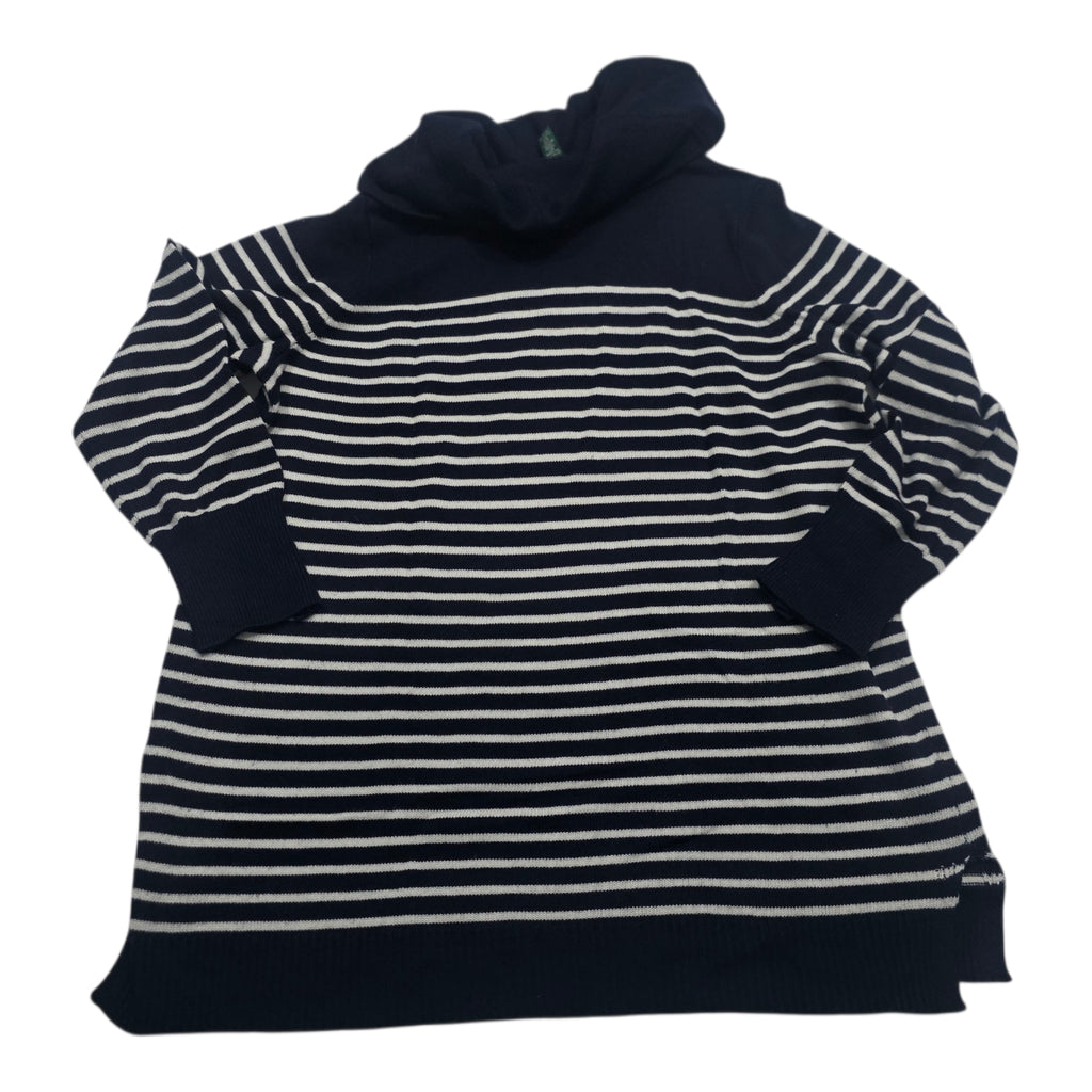 Sueter De Mujer Ralph Lauren Cuello Alto Rayas Azul Talla 1x