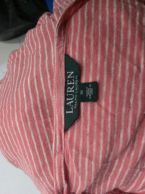 Blusa Ralph Lauren Mujer Manga Corta Coral Lineas Talla 1x