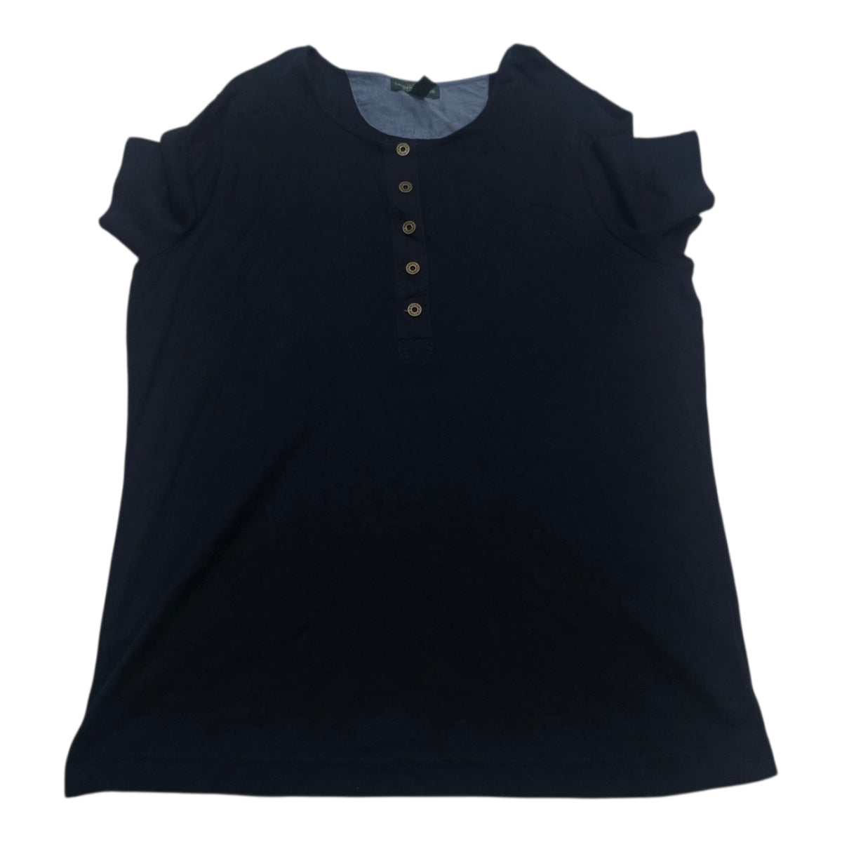 Blusa Ralph Lauren Azul Marino Manga Corta De Mujer Talla 1x