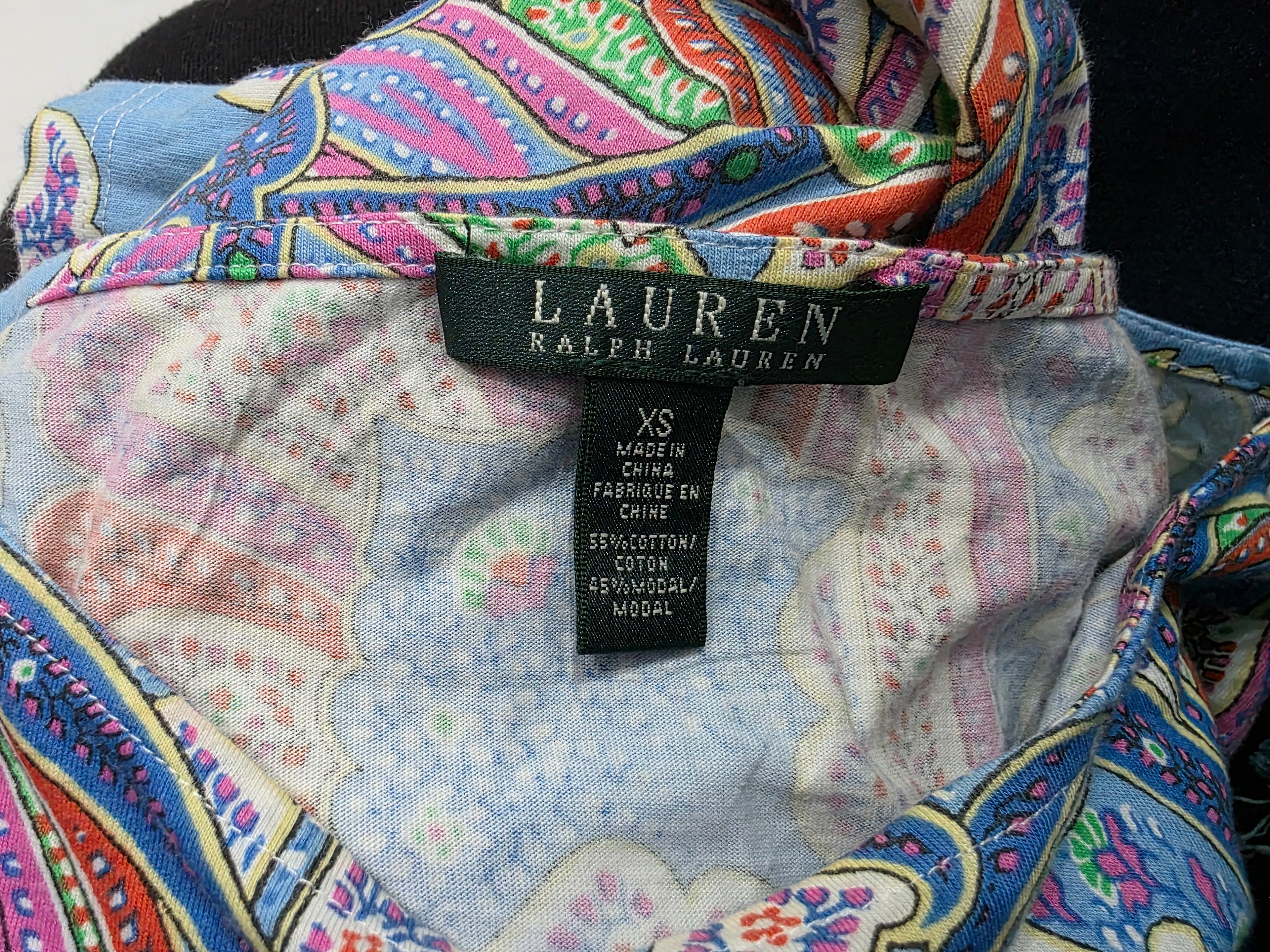Playera Multicolor Ralph Lauren Mujer Figuras Extra Chico