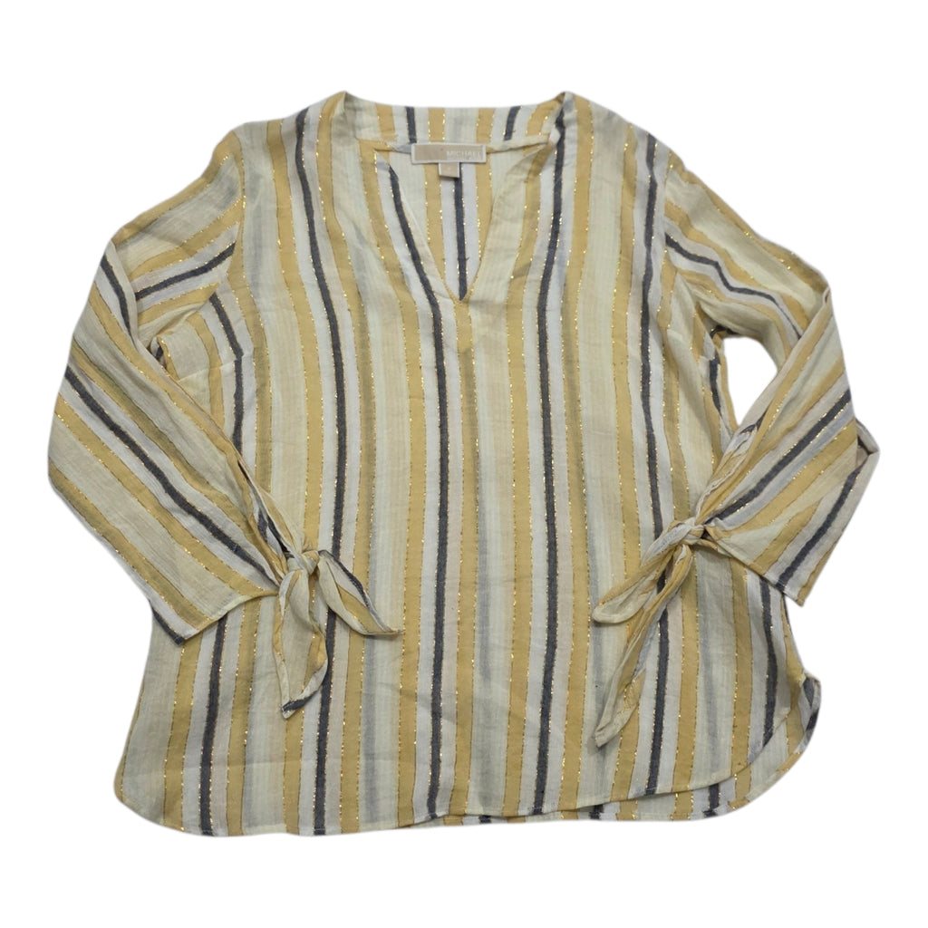 Blusa Fresca Michael Kors Mujer Amarilla Con Lineas Petite