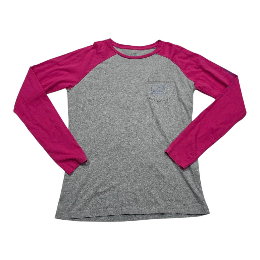 Playera Vineyard Vines Extra Chica Gris Con Rosa De Mujer
