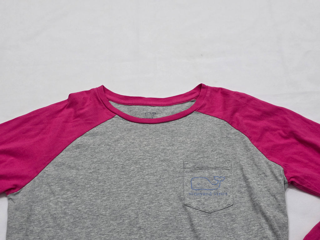 Playera Vineyard Vines Extra Chica Gris Con Rosa De Mujer