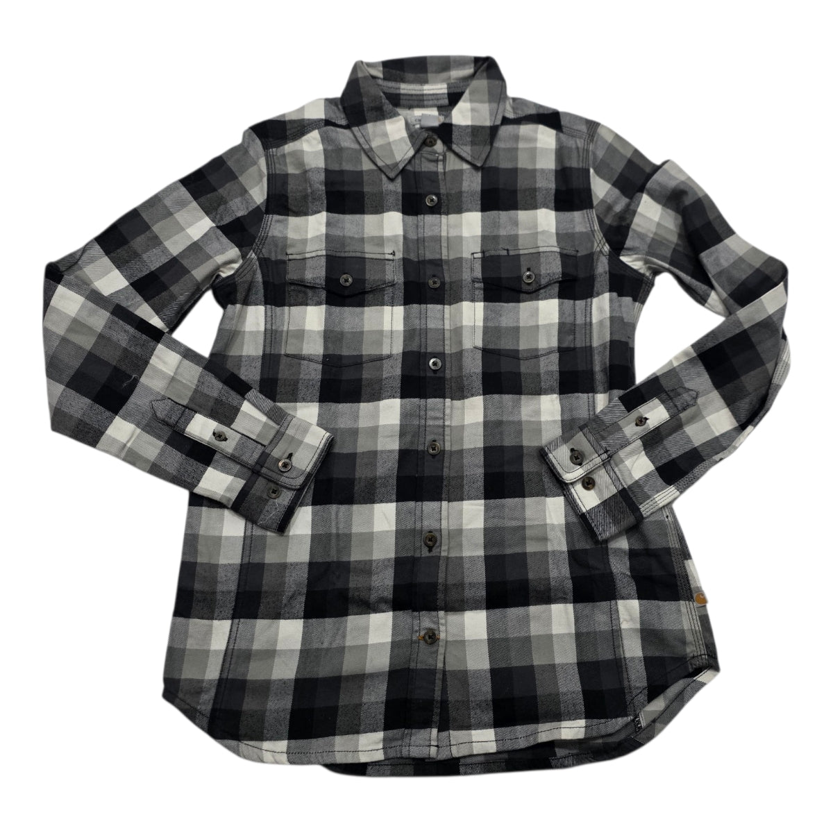 Camisa Carhart De Mujer Extra Chica 0/2 Cuadriculada Gris