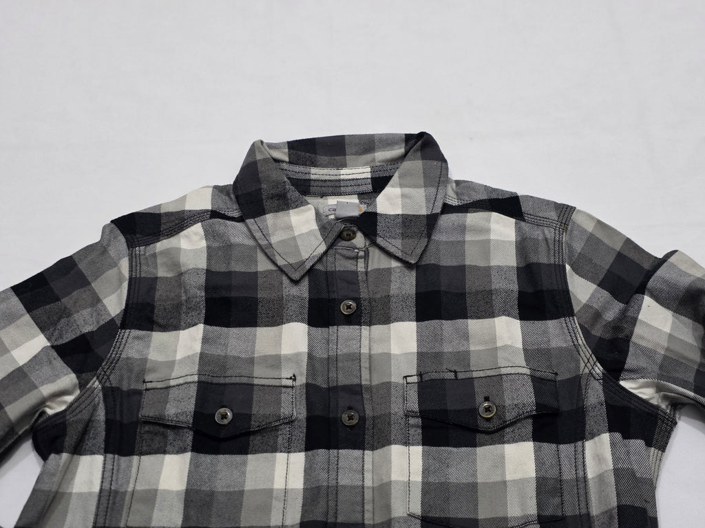 Camisa Carhart De Mujer Extra Chica 0/2 Cuadriculada Gris