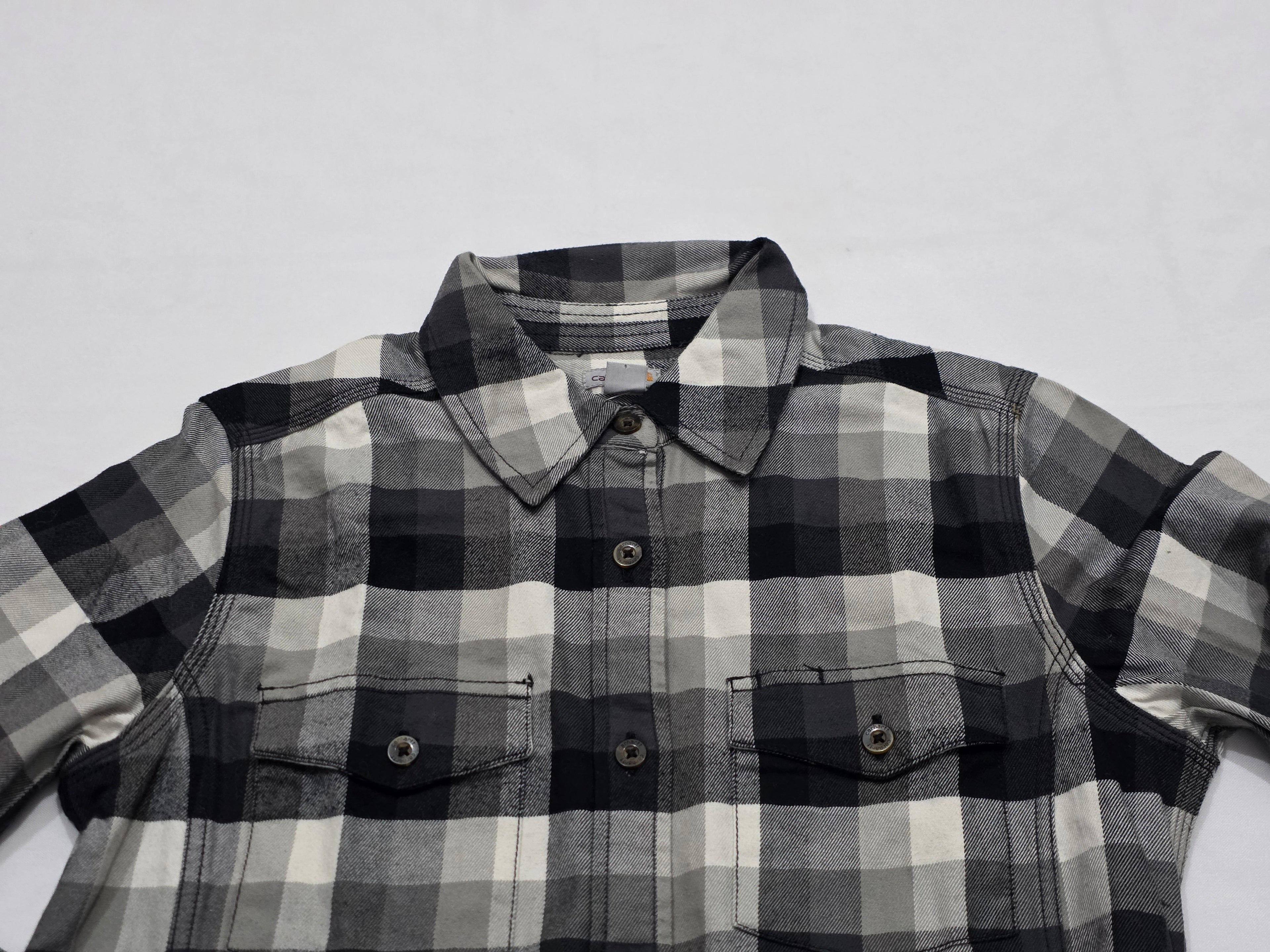 Camisa Carhart De Mujer Extra Chica 0/2 Cuadriculada Gris