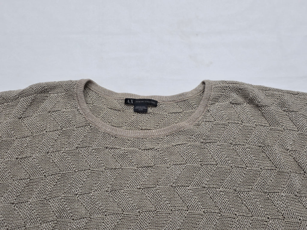Blusa Armani Exchange Mujer Extra Chica De Lino Color Cafe