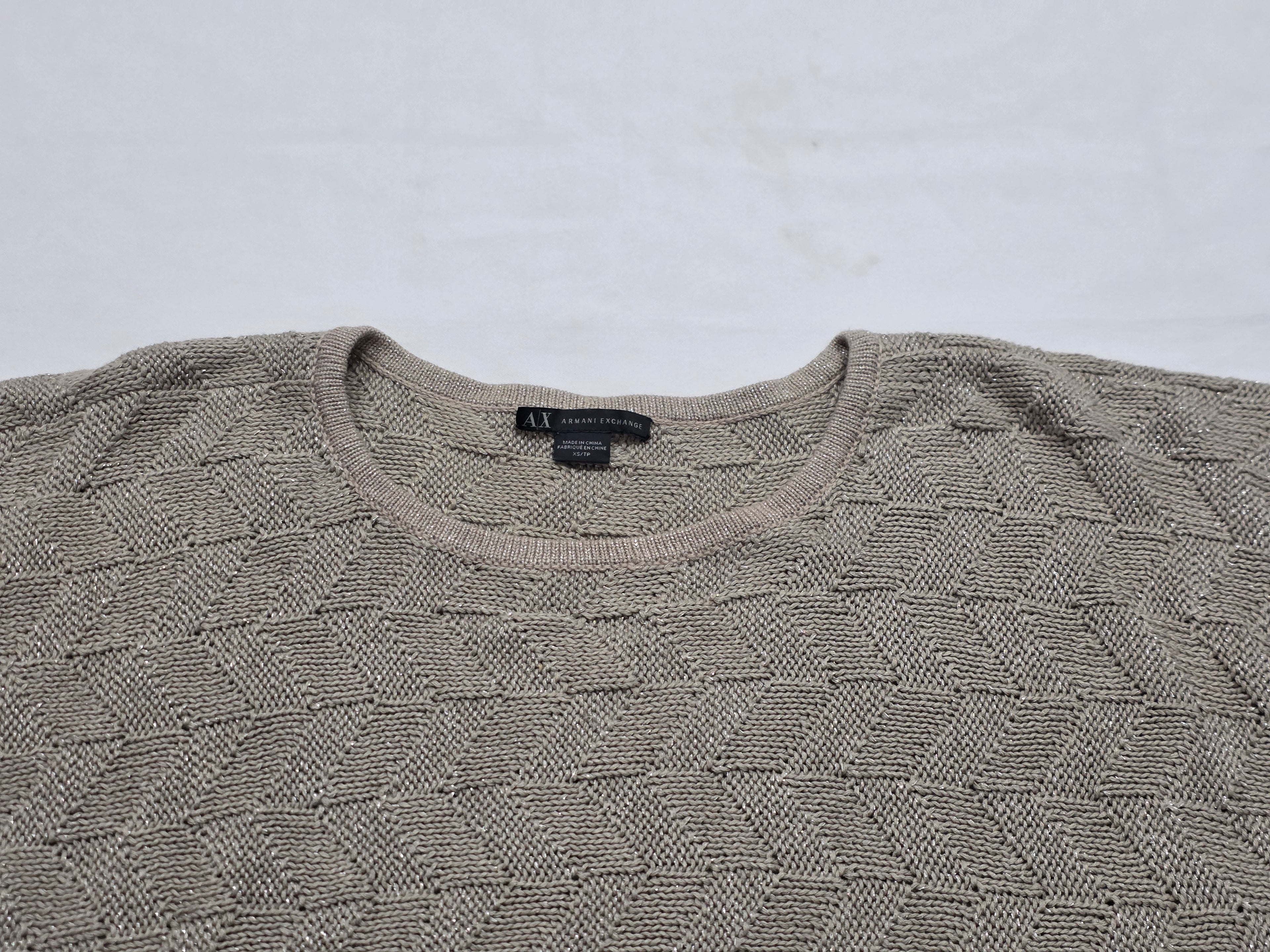 Blusa Armani Exchange Mujer Extra Chica De Lino Color Cafe