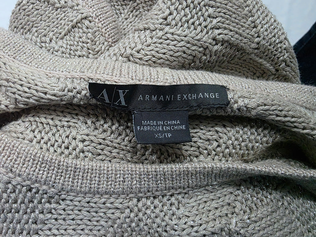 Blusa Armani Exchange Mujer Extra Chica De Lino Color Cafe