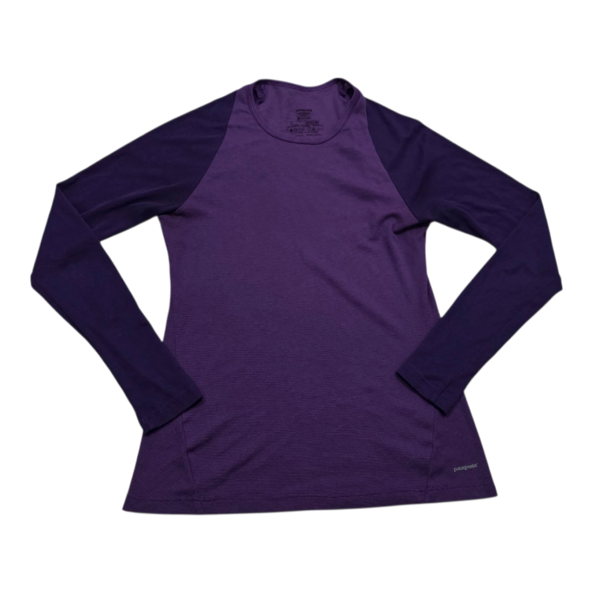Playera Patagonia Capilene Mujer Morado Manga Larga Chica