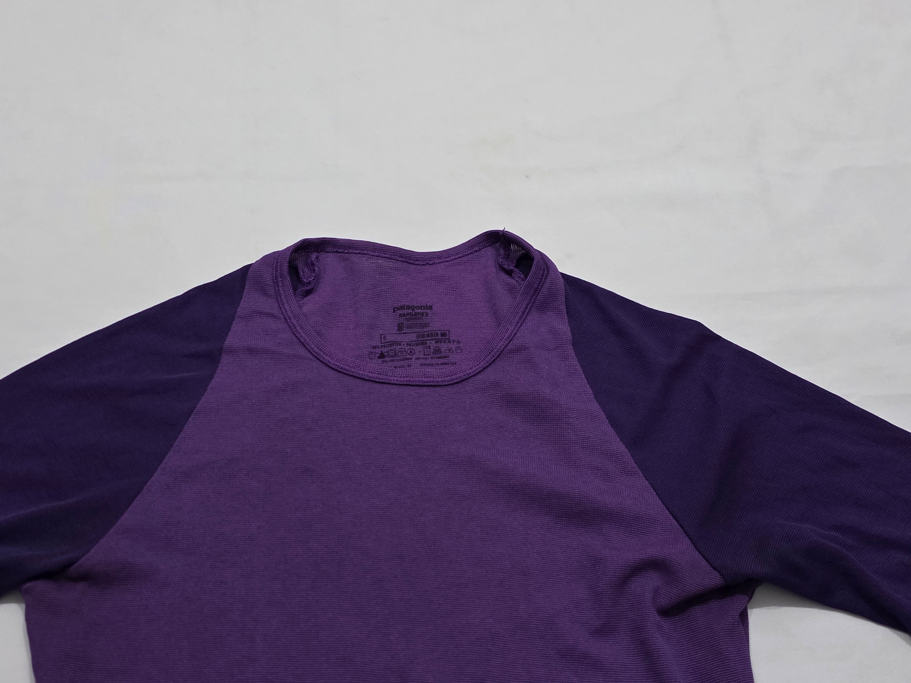 Playera Patagonia Capilene Mujer Morado Manga Larga Chica