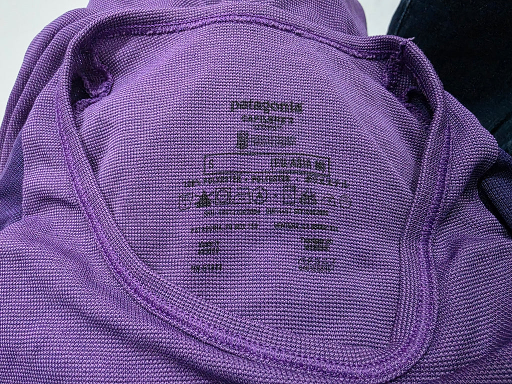 Playera Patagonia Capilene Mujer Morado Manga Larga Chica