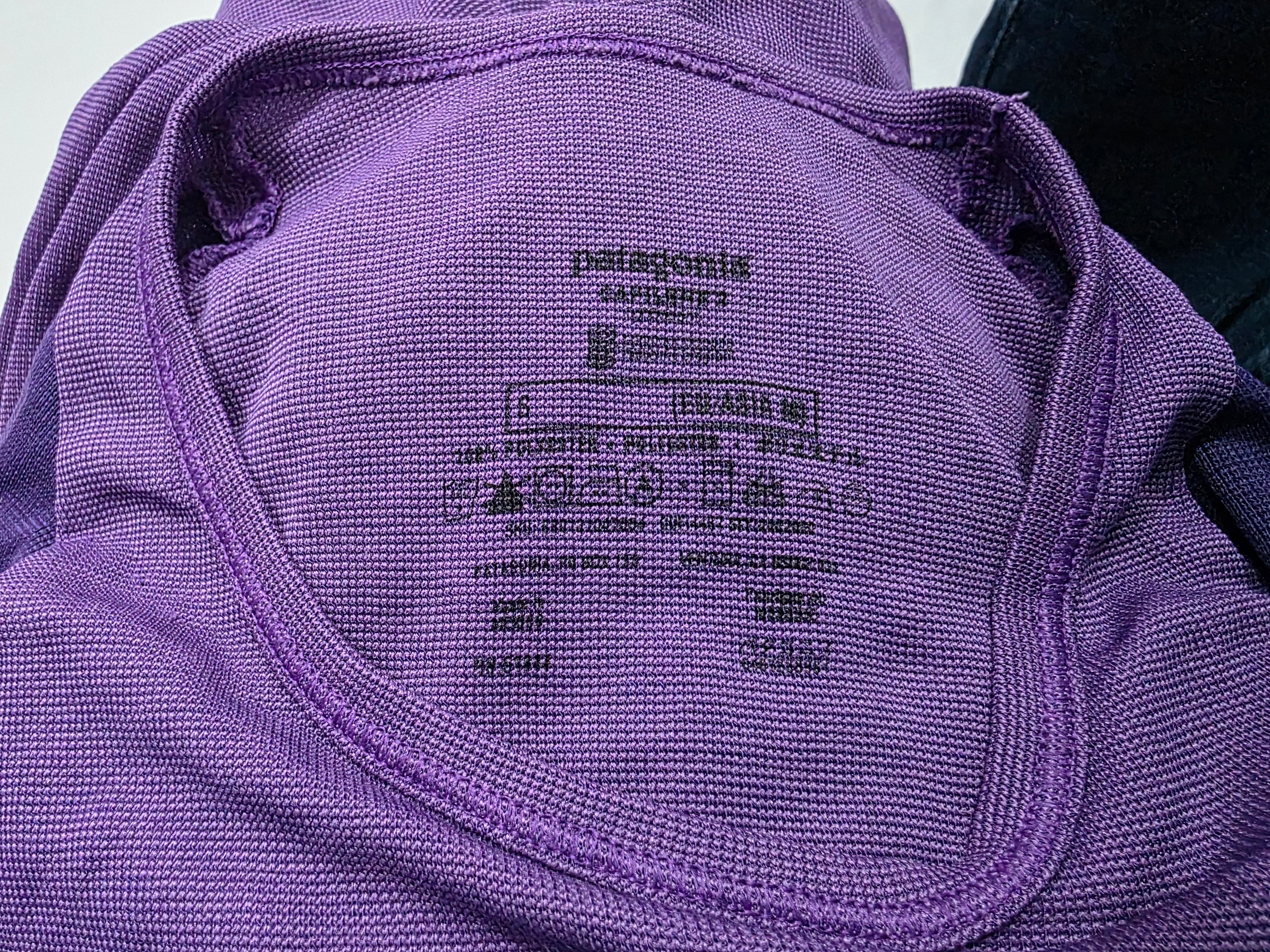Playera Patagonia Capilene Mujer Morado Manga Larga Chica