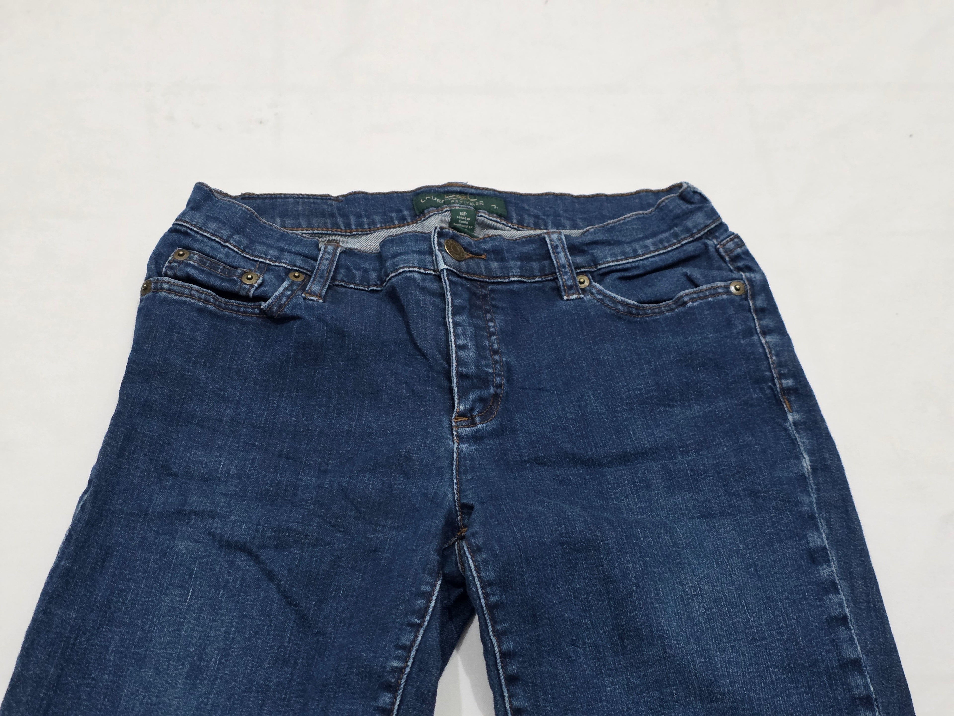 Pantalon De Mezclilla Talla 6 Ralph Lauren Petite Azul