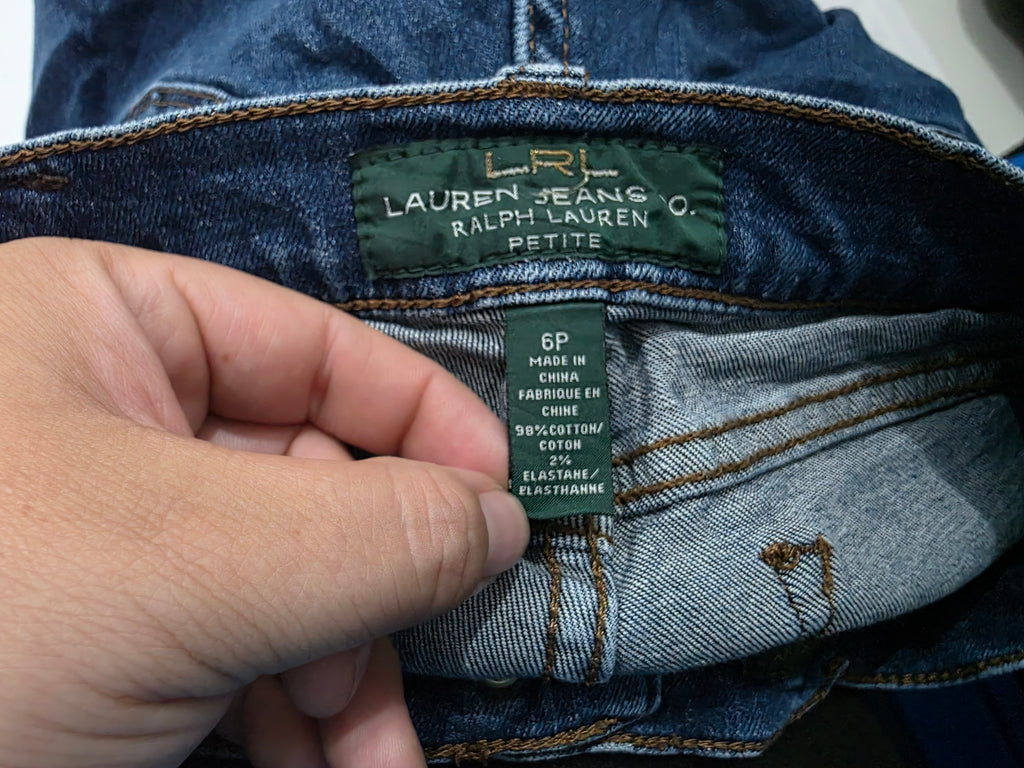 Pantalon De Mezclilla Talla 6 Ralph Lauren Petite Azul