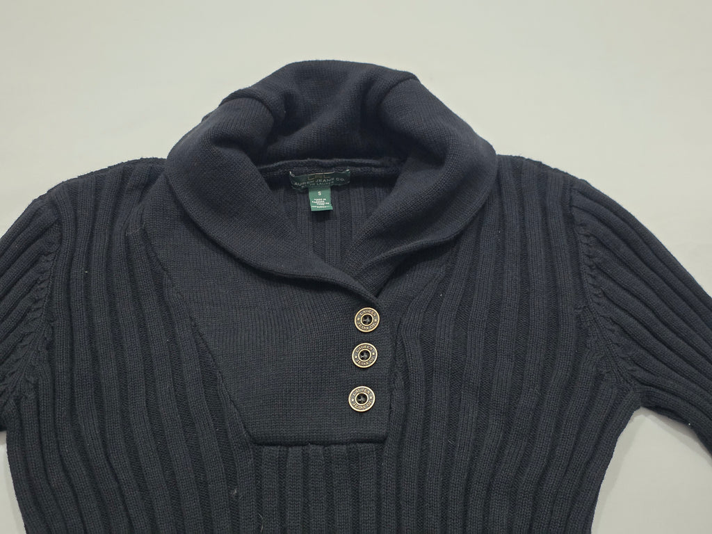 Sueter Ralph Lauren De Muer Cuello Alto Negro Talla Chica